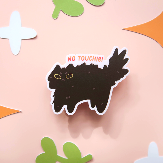 No Touchie Cat Vinyl Diecut Sticker