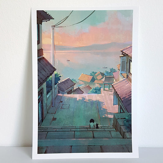 Nostalgic Street Print by Edward Chee