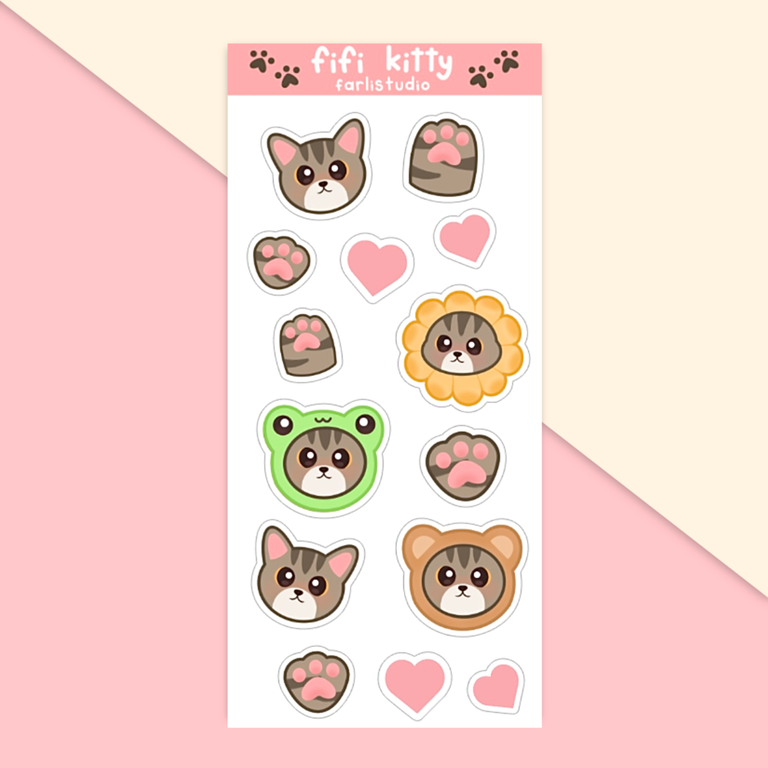 Fifi Kitty Sticker Sheet – chub.my