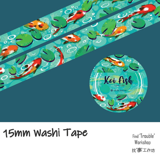 Find Trouble Workshop - Koi Fish 15mm Washi Tape