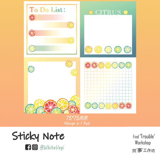 Find Trouble Workshop - Citrus 4in1 Sticky Note