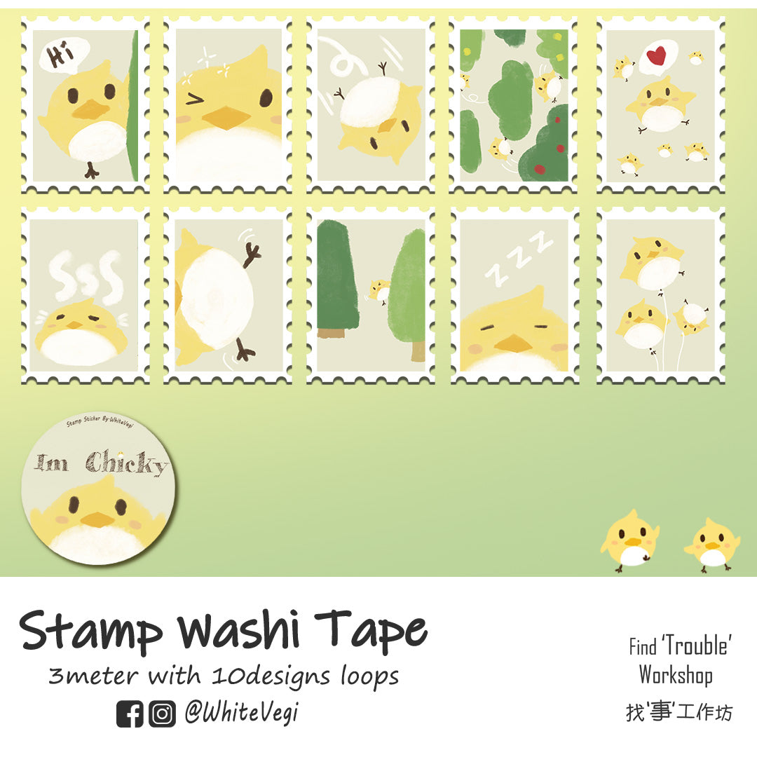 Find Trouble Workshop - Chicky Stamp Washi Tape