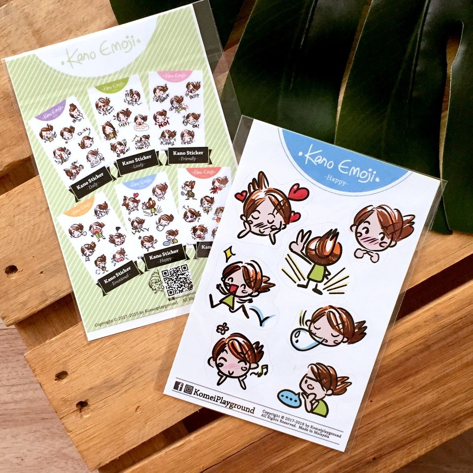 Kano Emoji Die-cut Sticker Sheets | Happy