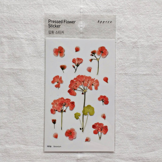 Appree Pressed Flower Sticker | Geranium