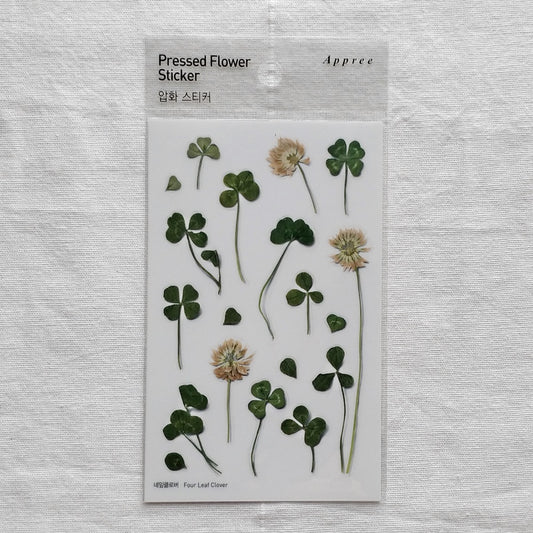 Appree Pressed Flower Sticker | Four Leaf Clover
