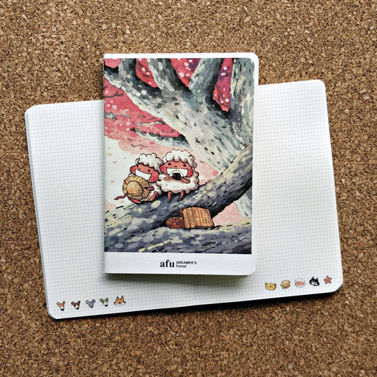 afu Small Grid Notebook - Smiles under the Cherry Tree