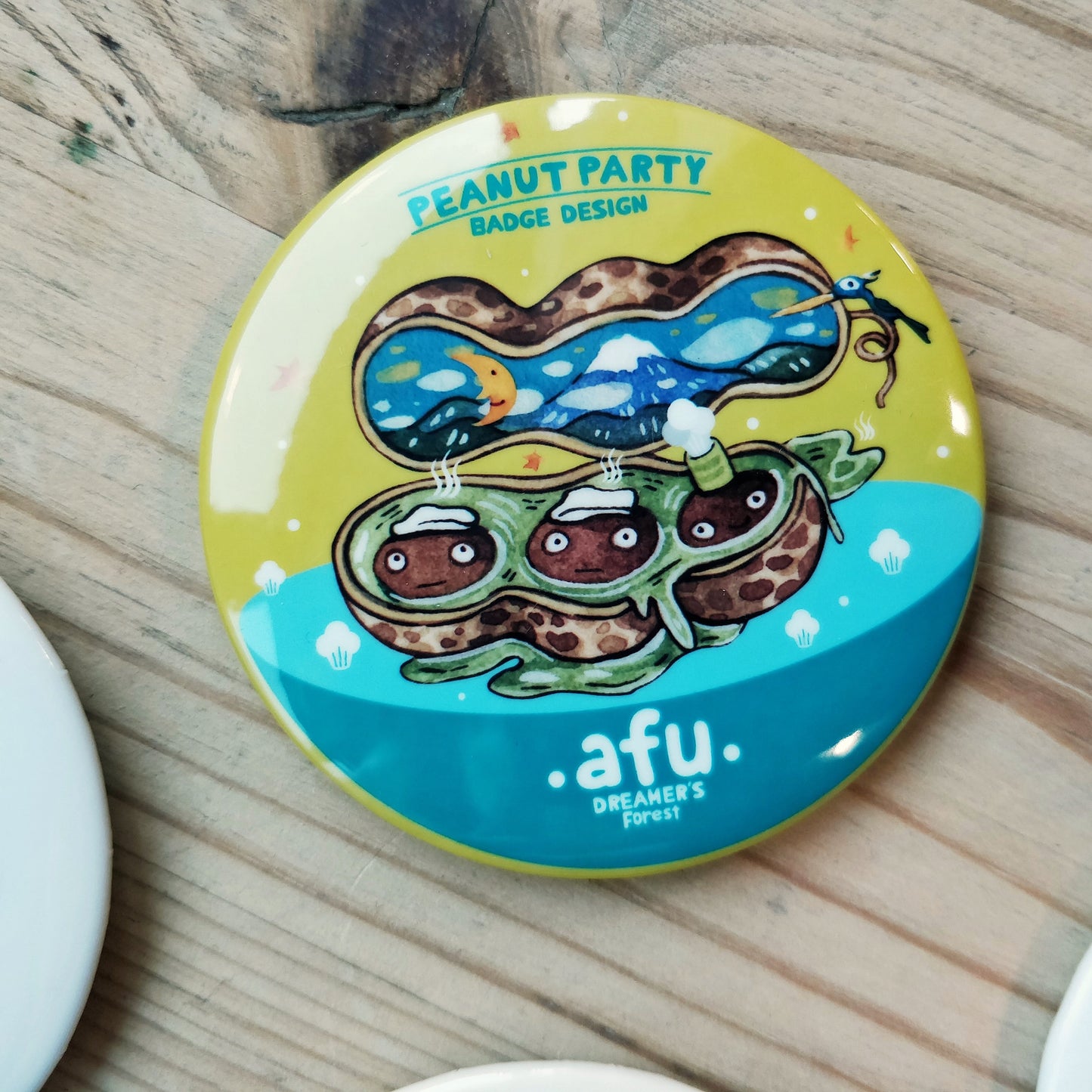 afu button | Peanut Party Onsen