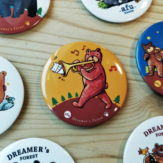 afu button | Dreamer's Forest Bear & Trumpet