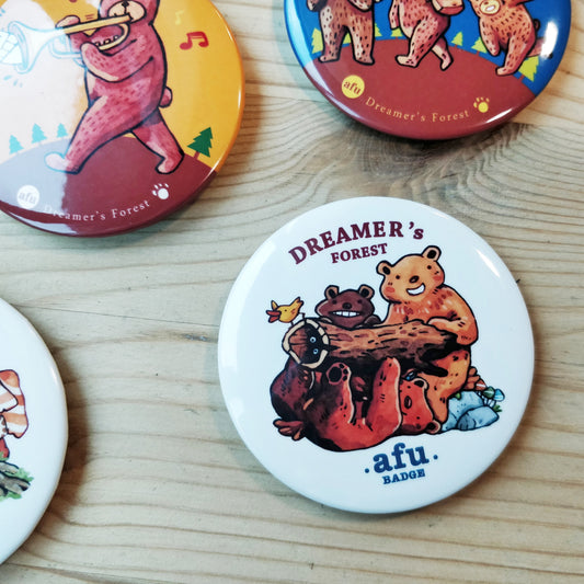 afu button | Dreamer's Forest Bears & Log