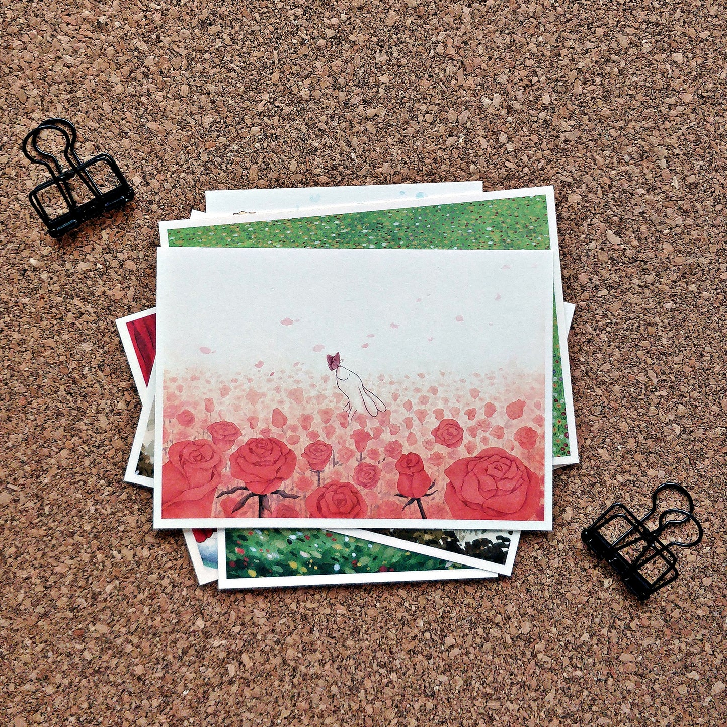 afu A6 Postcard | Bunny & Roses