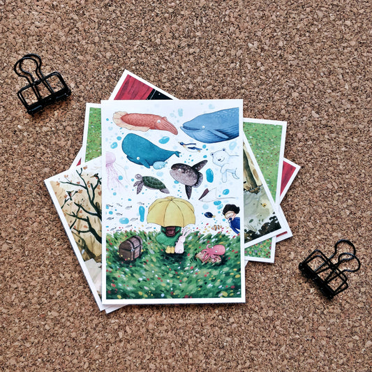 afu A6 Postcard | Girl Underwater