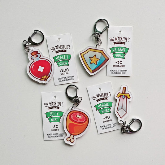 RPG Survival Kit Acrylic Keychain - The Warrior