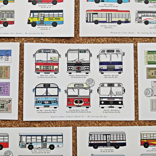 My Journey By Bus | Postcard - KL Classic Buses - Front View