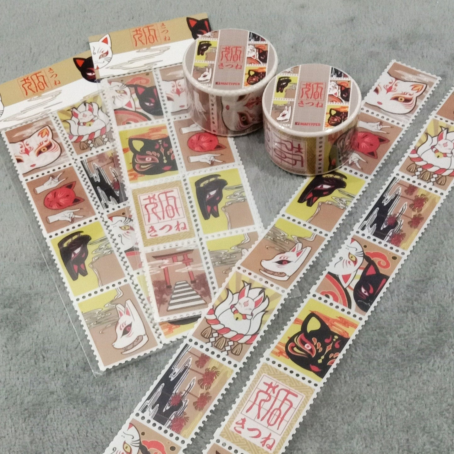 Kitsune stamp washi tape