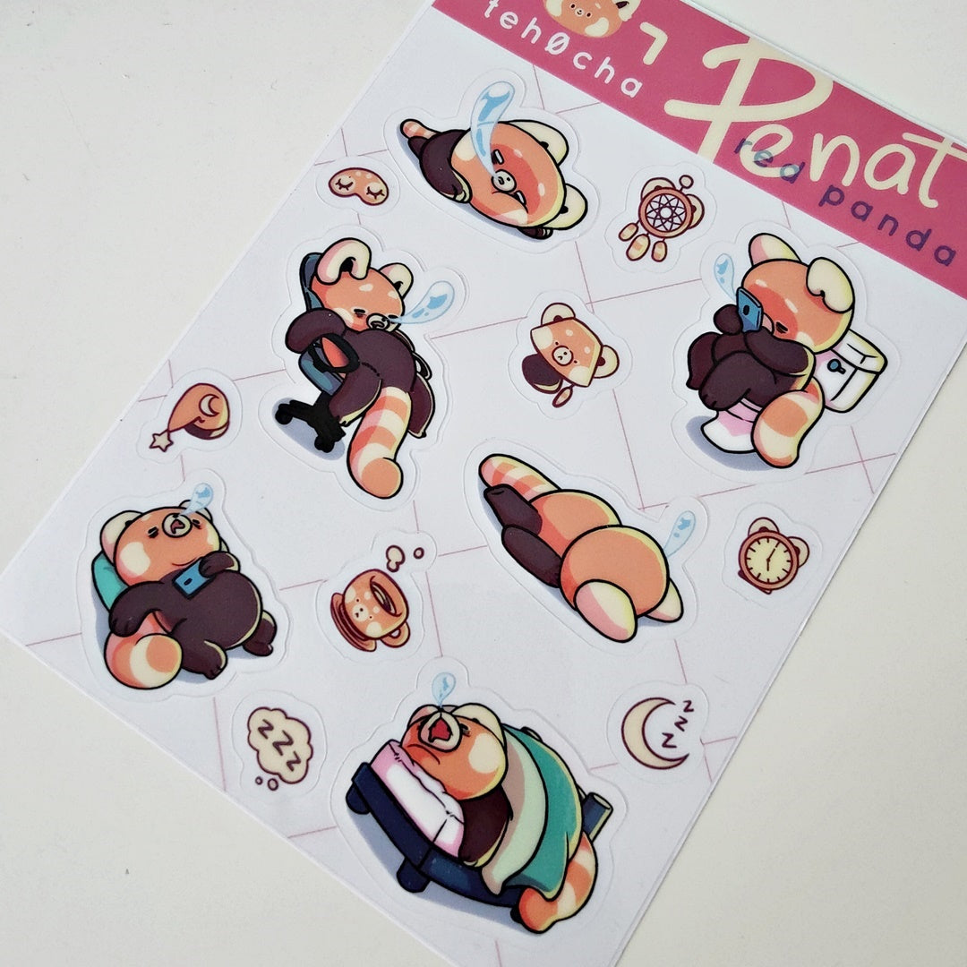 Penat Red Panda Sticker Sheet