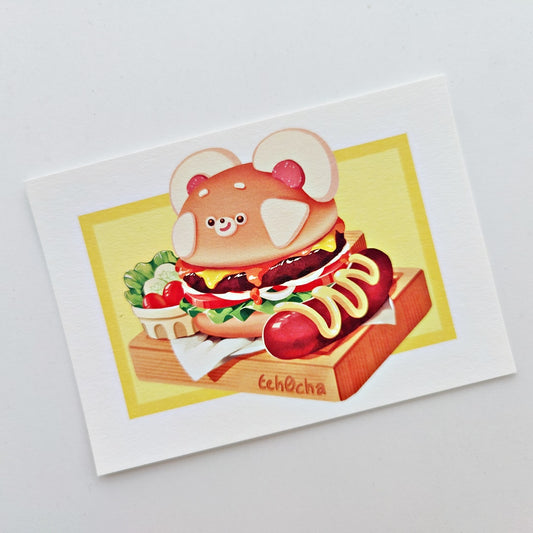 Red Panda Fast Food A6 postcard