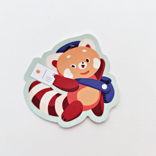 Red Panda Postman Vinyl Sticker