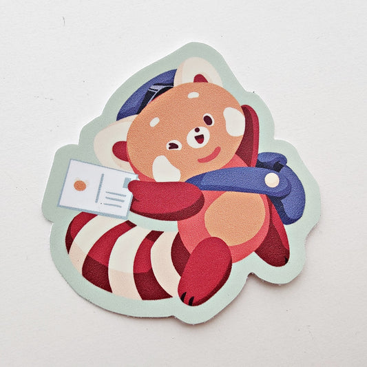 Red Panda Postman Vinyl Sticker