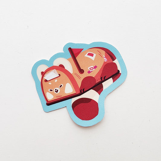 Red Panda Post Box Vinyl Sticker