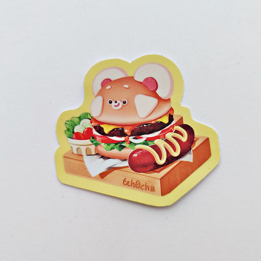 Red Panda Fast Food Vinyl Sticker
