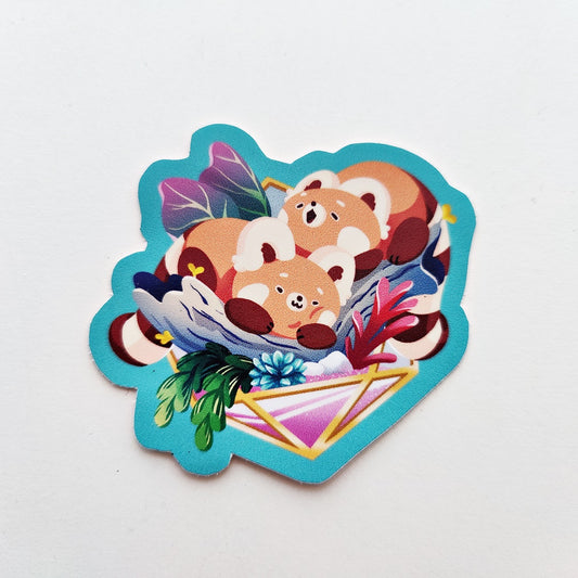 Red Panda Terrarium Vinyl Sticker
