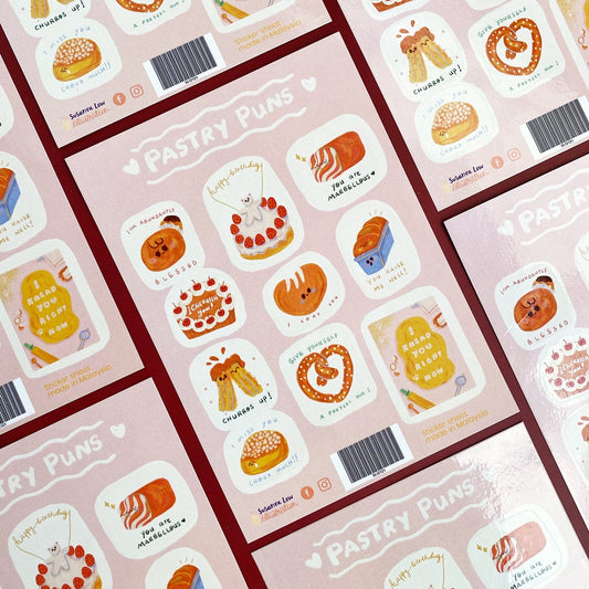 Pastry Puns Sticker Sheet