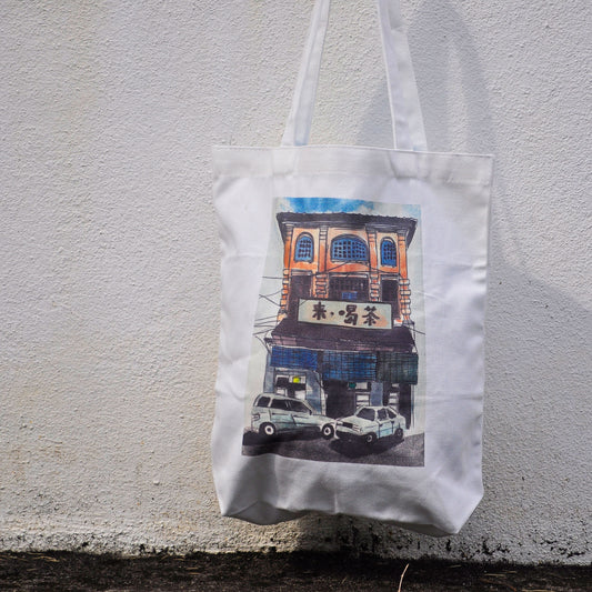 Ipoh White Canvas Totebag (M)