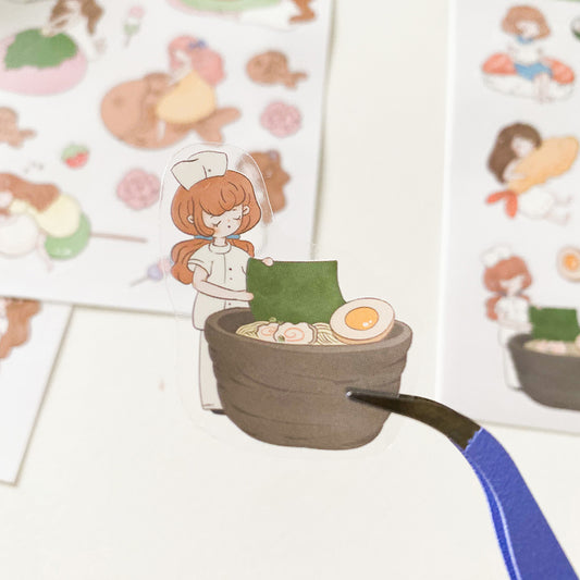 Japanese Food Transparent Sticker Sheet