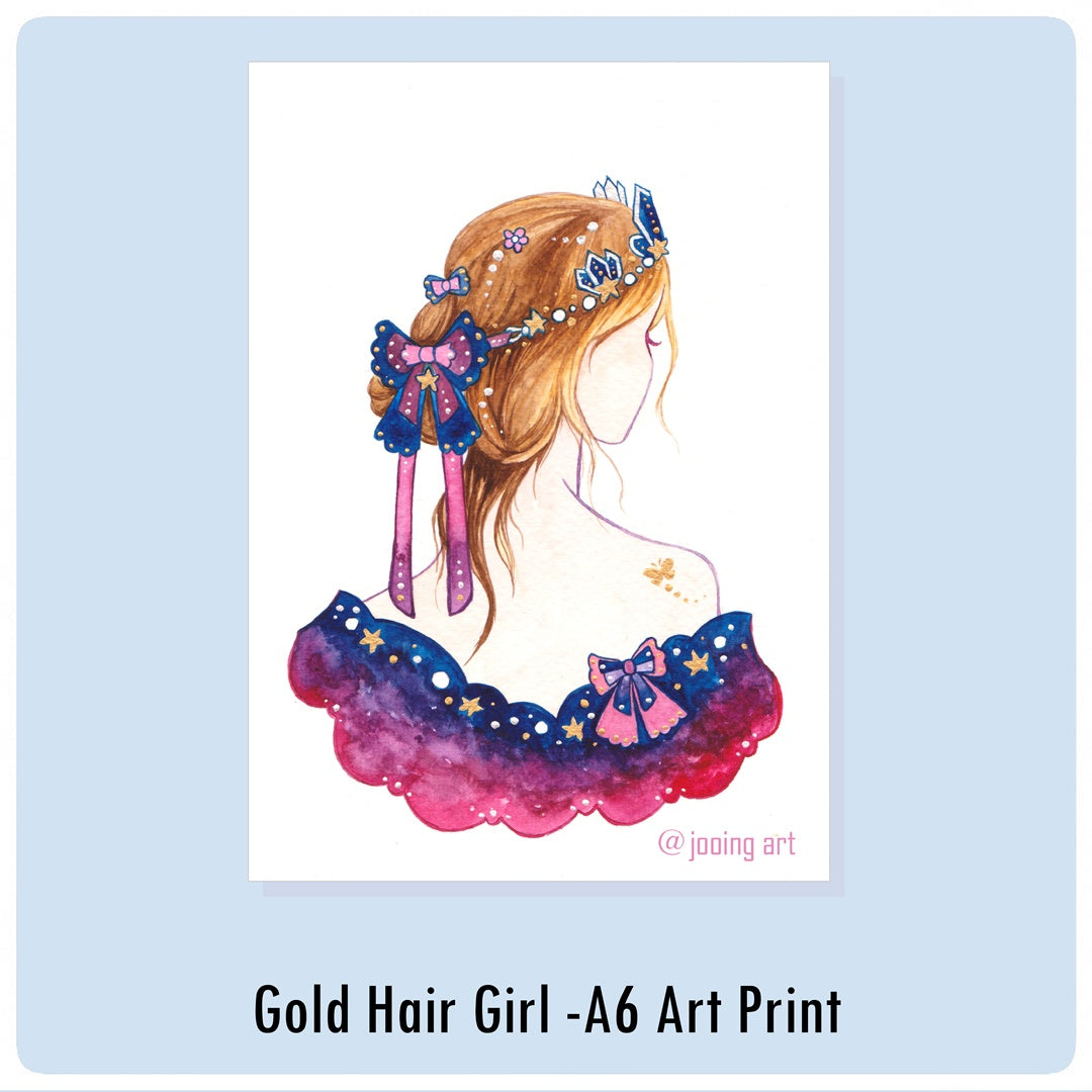 Art Print - Gold Hair Girl