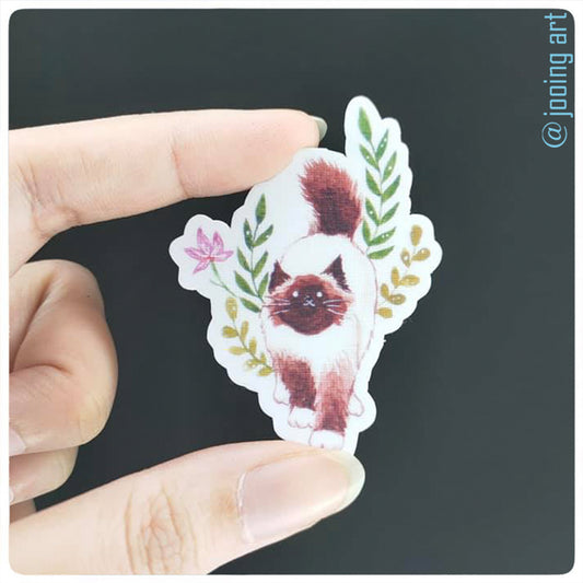 Cat with plants Stickers