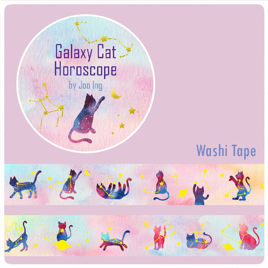 Galaxy Cat Horoscope Washi Tape