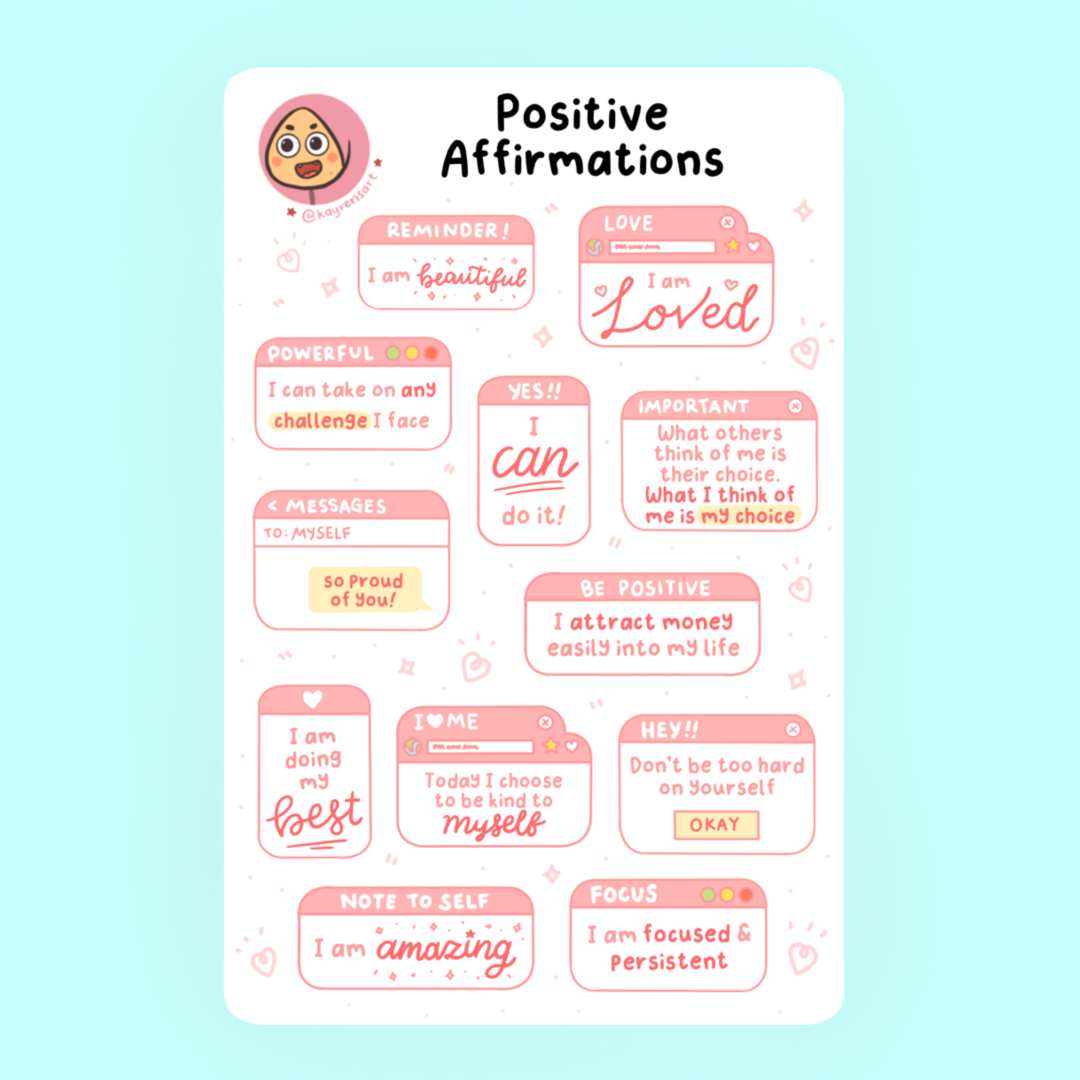Kayren's Art Positive Affirmations Stickers