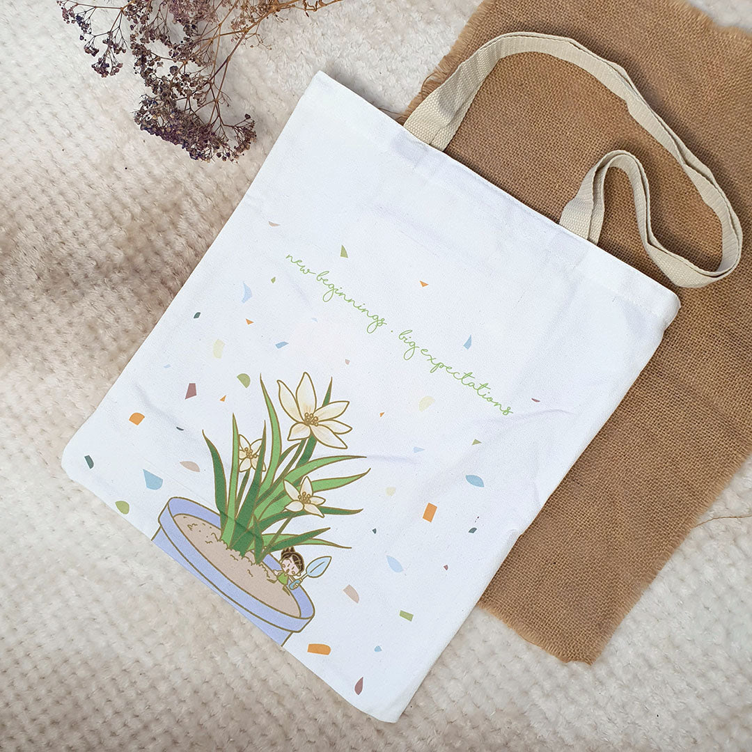Planting Fairy Lily Tote Bag