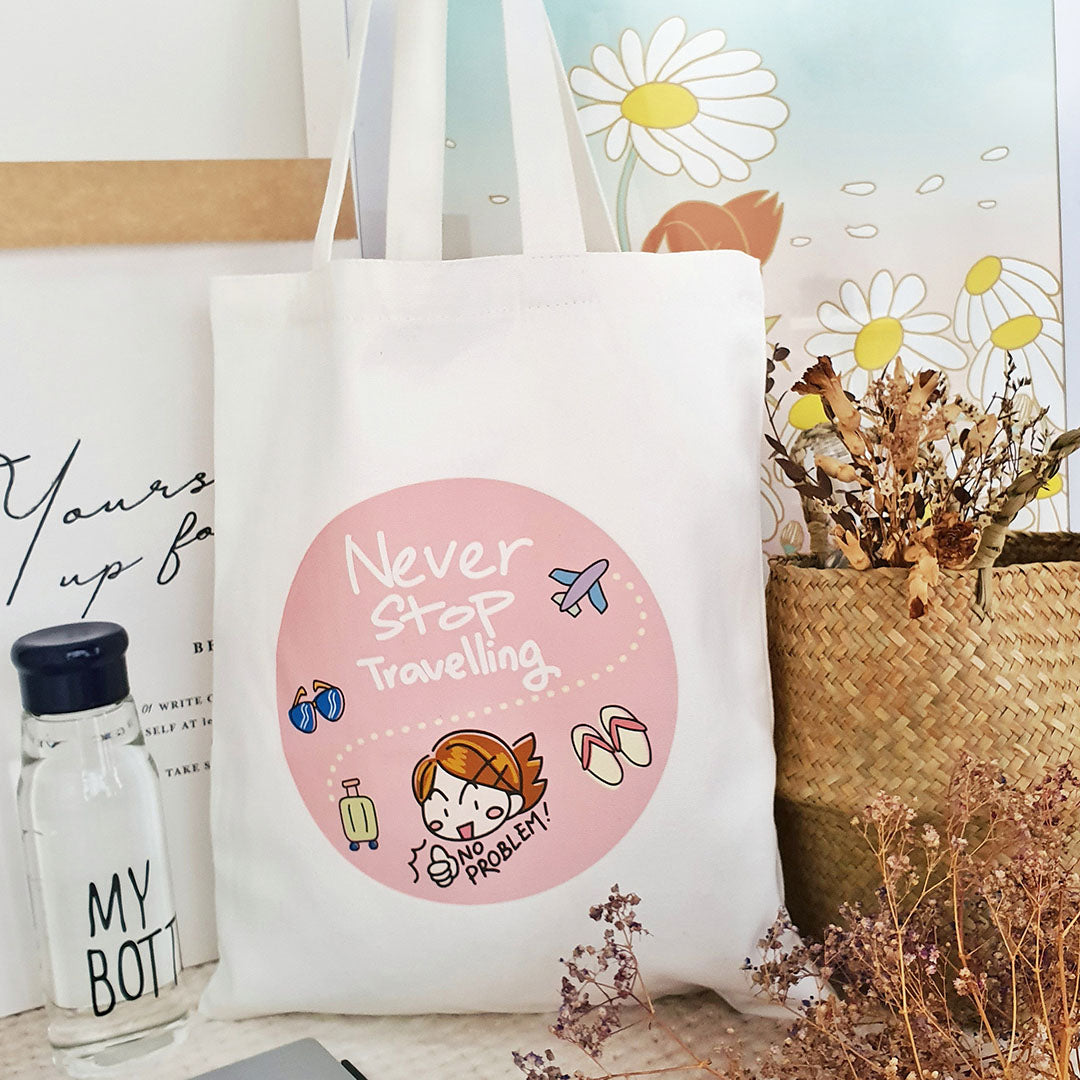 Never Stop Travelling Totebag