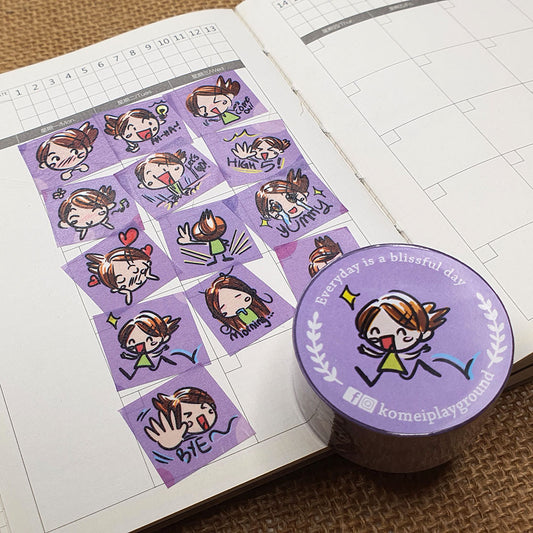 Happy Emoji (Purple) Washi Tape