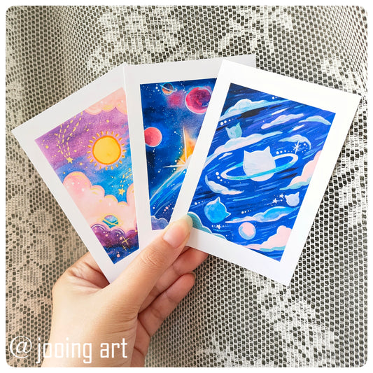 Lomo Card - Galaxy Cat Planet