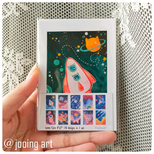 Lomo Card - Galaxy Cat Planet