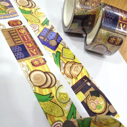 Ramen 麵 sparkling gold foil washi tape
