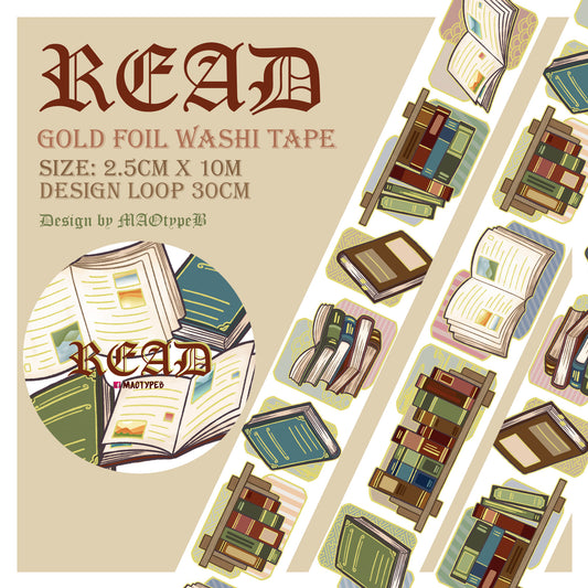 READ gold foil washi tape