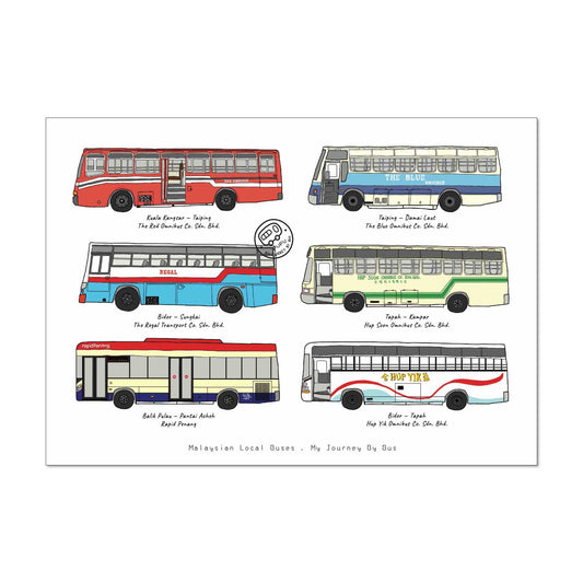 My Journey By Bus | Postcard - Local Buses - Side View