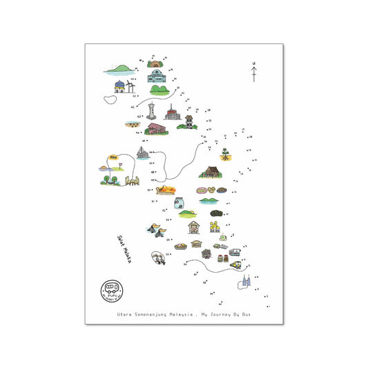 My Journey By Bus | Postcard - Local Buses - Join The Dots Map