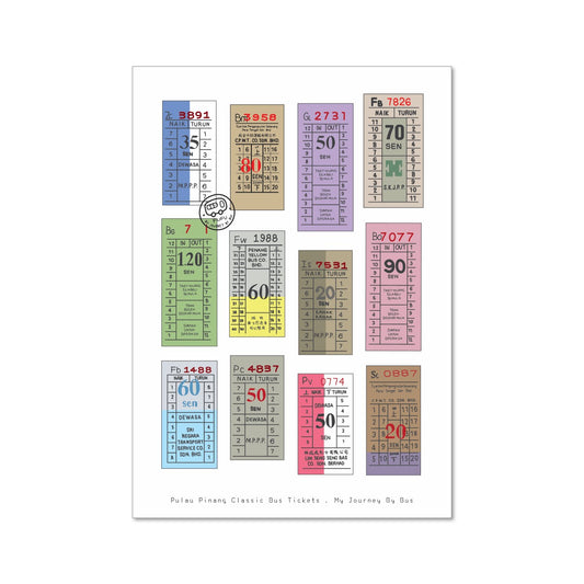 My Journey By Bus | Postcard - Penang Classic Buses - Bus Ticket 1