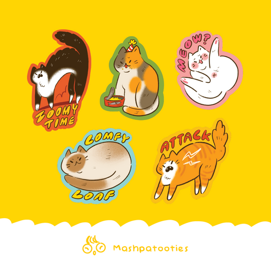 Silly Cats Vinyl Sticker Set