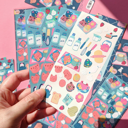 Miaw soda by Hsieying- Home cafe Holographic Sticker Sheet