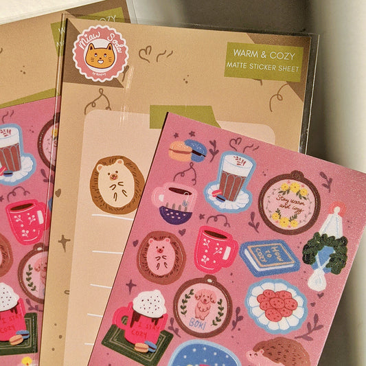 Miaw soda by Hsieying- Warm and cozy Matte Sticker Sheet