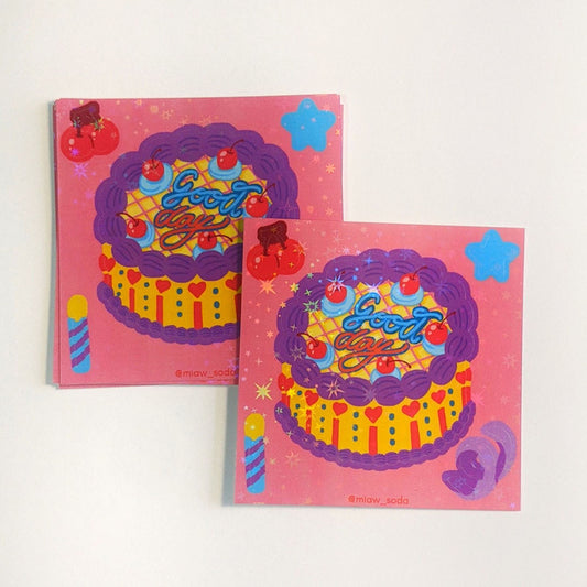 Miaw soda by Hsieying -Good Day Mini Holographic Sticker Sheet