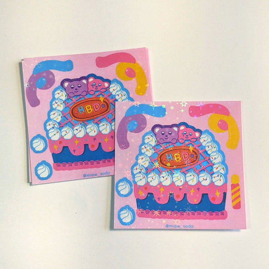 Miaw soda by Hsieying -HBD Mini Holographic Sticker Sheet
