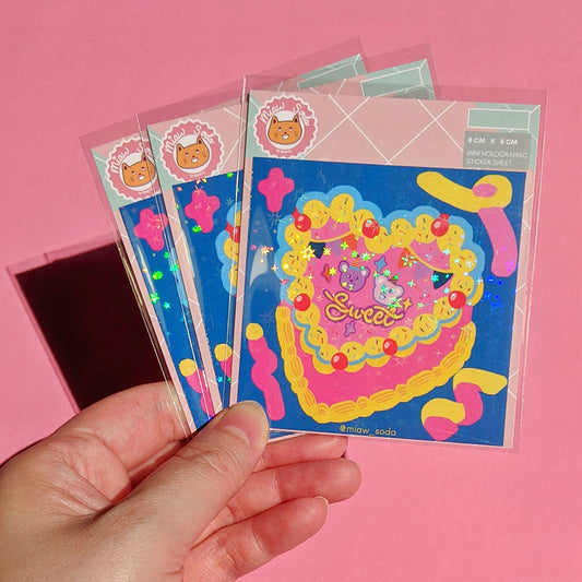 Miaw soda by Hsieying -Sweet Mini Holographic Sticker Sheet