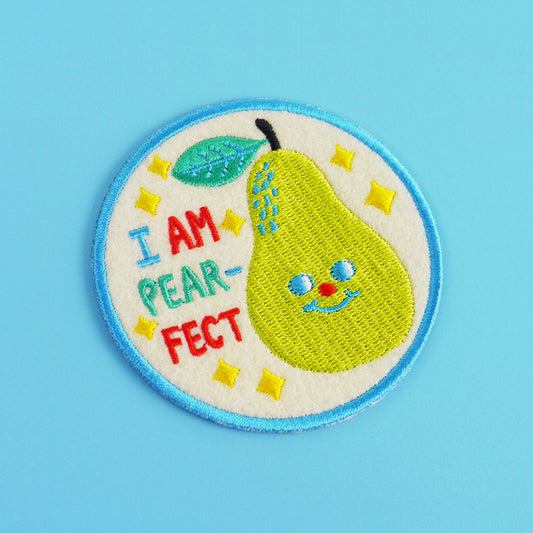 Minifanfan | I Am Pear-fect Iron On Patch