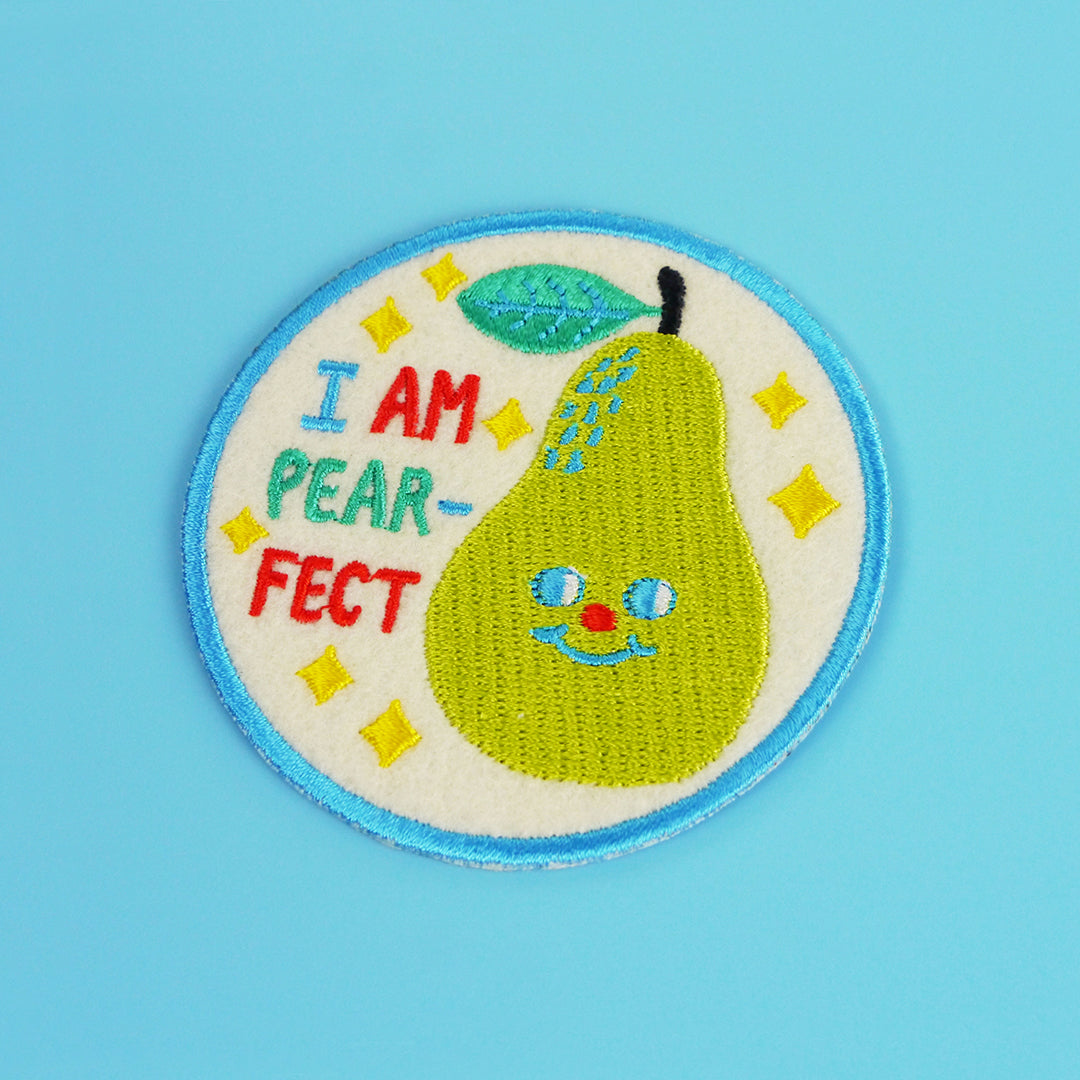 Minifanfan | I Am Pear-fect Iron On Patch